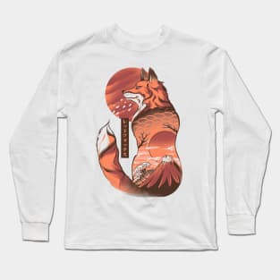 Japanese Fox - Cream Long Sleeve T-Shirt